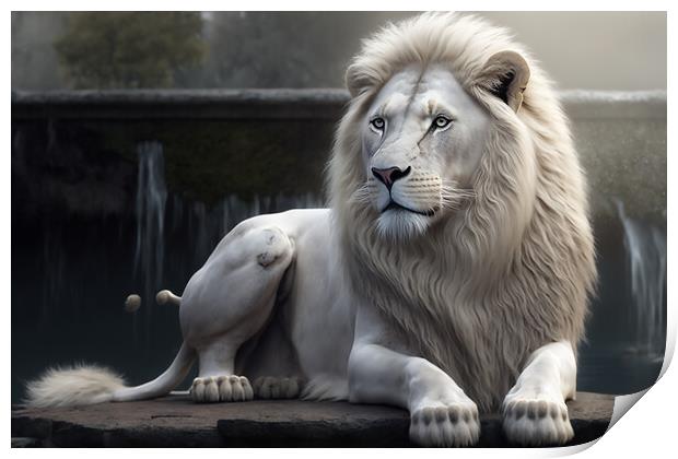 The White Lion 3 Print by Picture Wizard