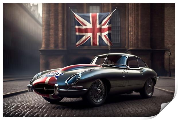 E Type Jaguar 1 Print by Picture Wizard