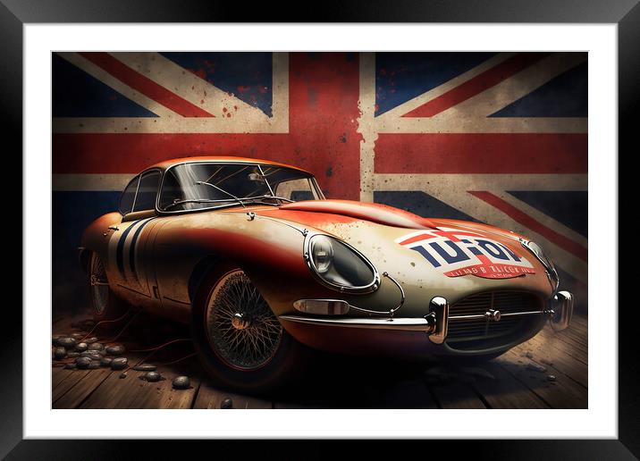 E Type Jaguar 2 Framed Mounted Print by Picture Wizard