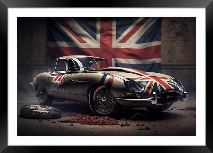 E Type Jaguar 3 Framed Mounted Print by Picture Wizard