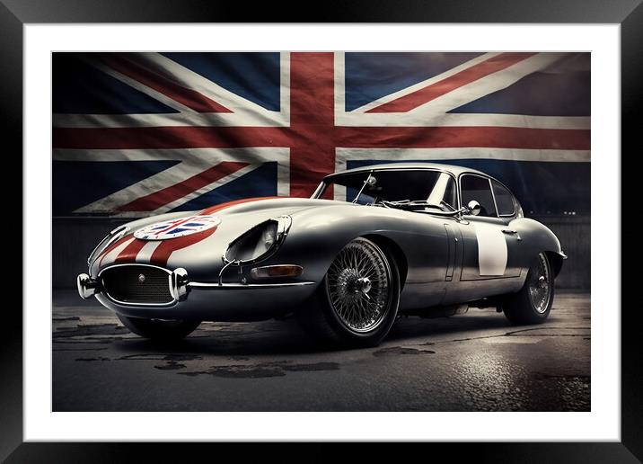 E Type Jaguar 4 Framed Mounted Print by Picture Wizard