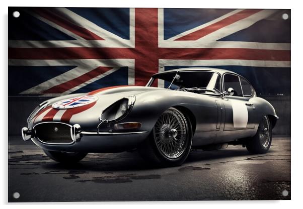 E Type Jaguar 4 Acrylic by Picture Wizard