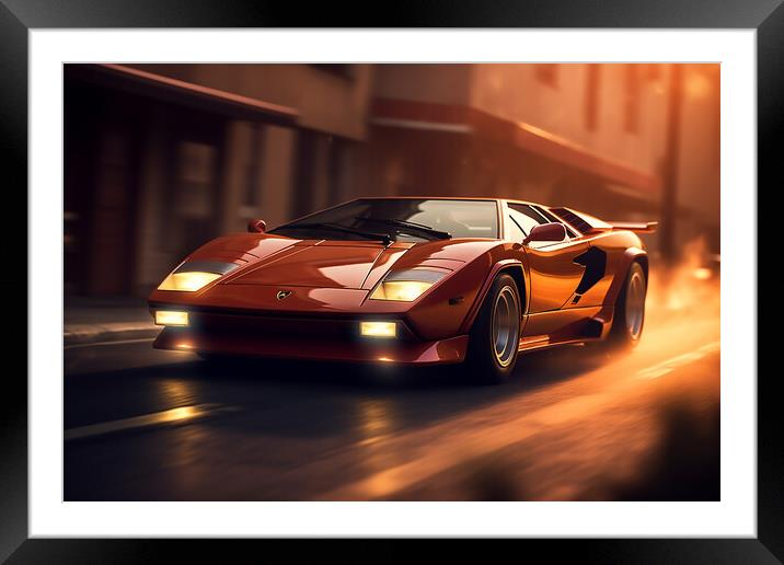 Lamborghini Countach Concept 1 Framed Mounted Print by Picture Wizard