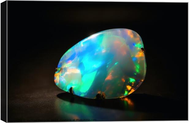 Stunning opal in bright light on a dark background created with  Canvas Print by Michael Piepgras