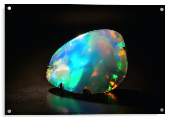 Stunning opal in bright light on a dark background created with  Acrylic by Michael Piepgras