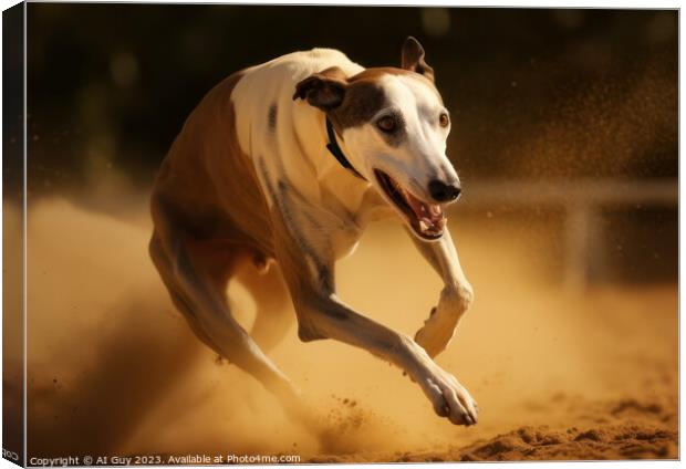 Greyhound Racing Canvas Print by Craig Doogan Digital Art