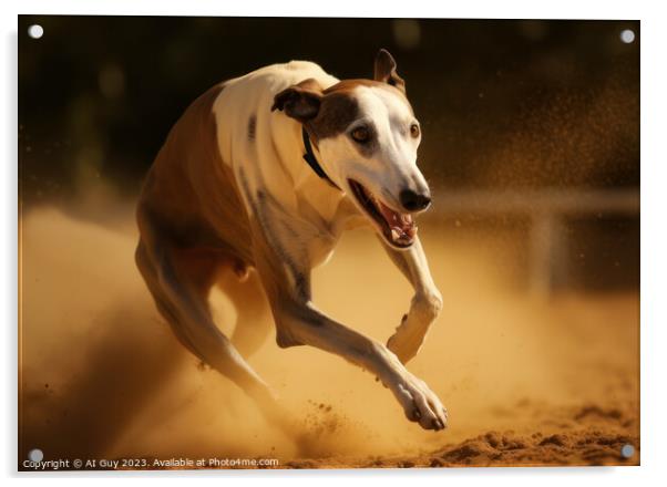 Greyhound Racing Acrylic by Craig Doogan Digital Art