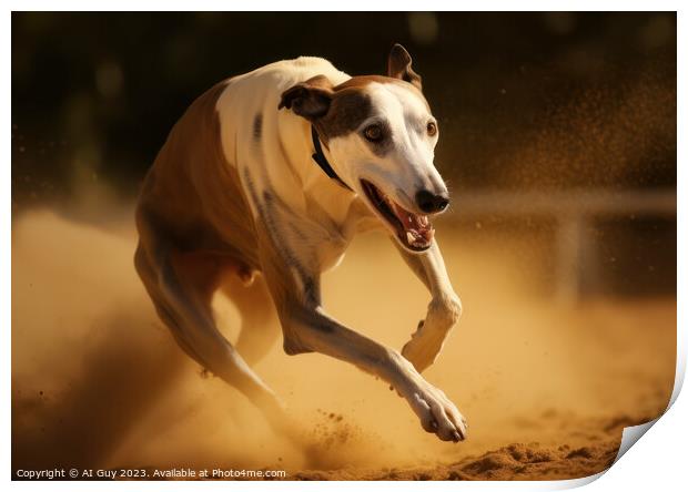 Greyhound Racing Print by Craig Doogan Digital Art