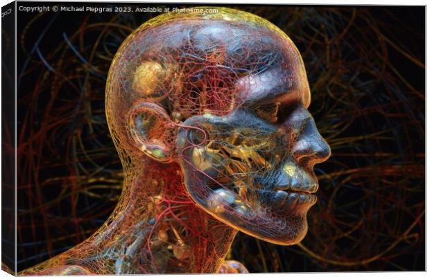Visualization of the human genom created with generative AI tech Canvas Print by Michael Piepgras