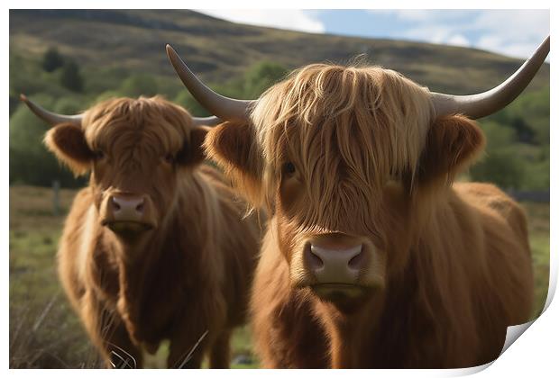 Highland Cattle 1 Print by Picture Wizard