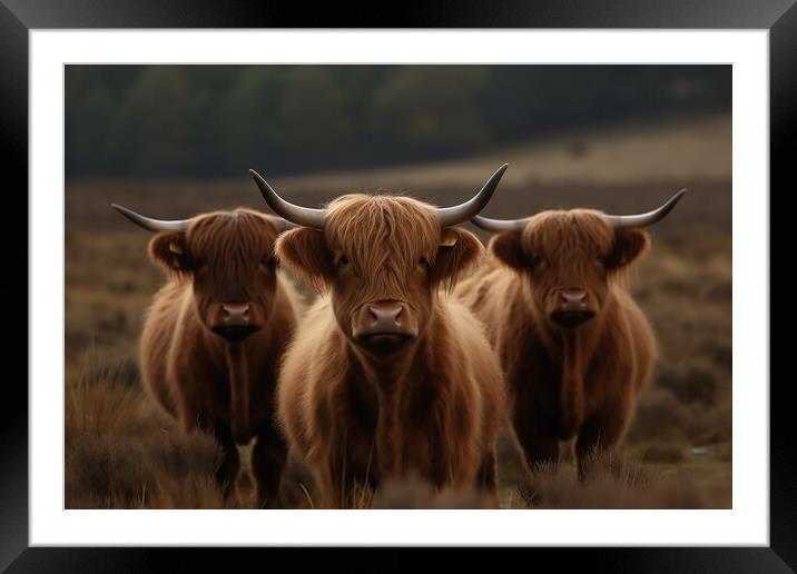 Highland Cattle 3 Framed Mounted Print by Picture Wizard