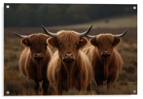 Highland Cattle 3 Acrylic by Picture Wizard