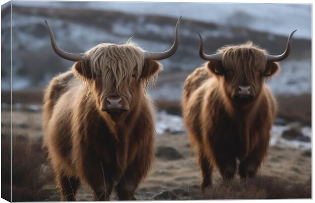 Highland Cattle 4 Canvas Print by Picture Wizard