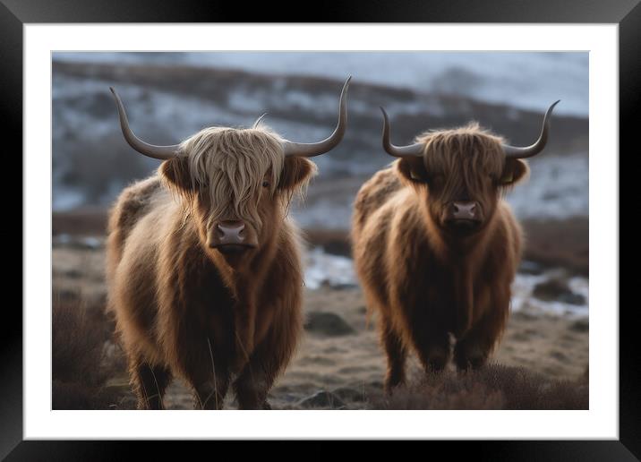 Highland Cattle 4 Framed Mounted Print by Picture Wizard