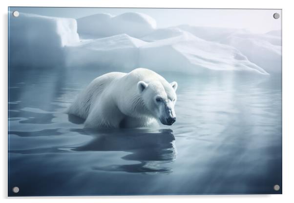 Polar Bear Hunting Acrylic by Picture Wizard