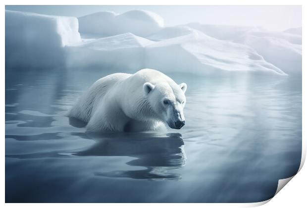 Polar Bear Hunting Print by Picture Wizard