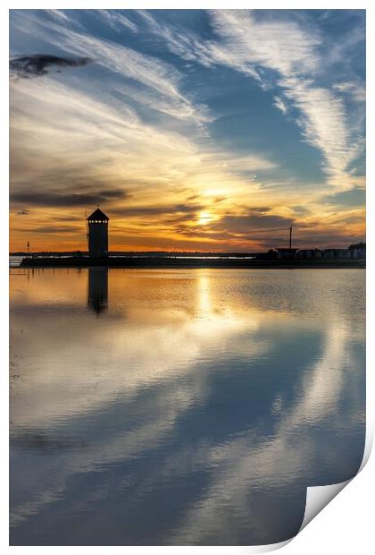 Cloudscape reflections over Brightlingsea tidal pool  Print by Tony lopez