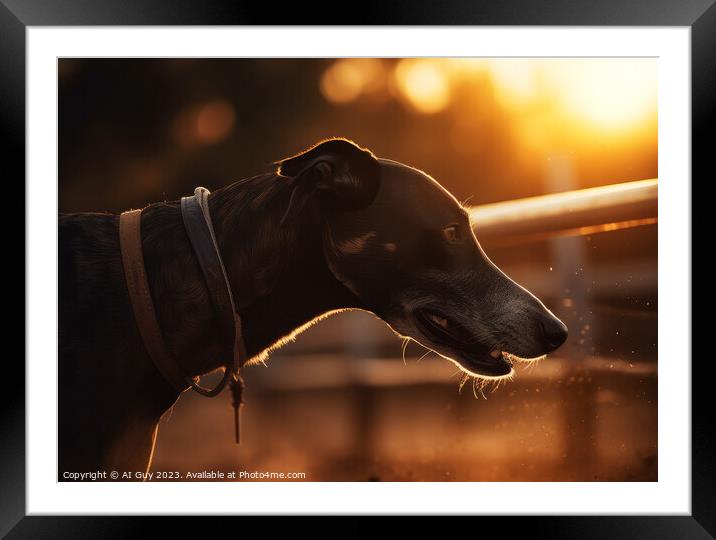 Greyhound Rimlight Framed Mounted Print by Craig Doogan Digital Art