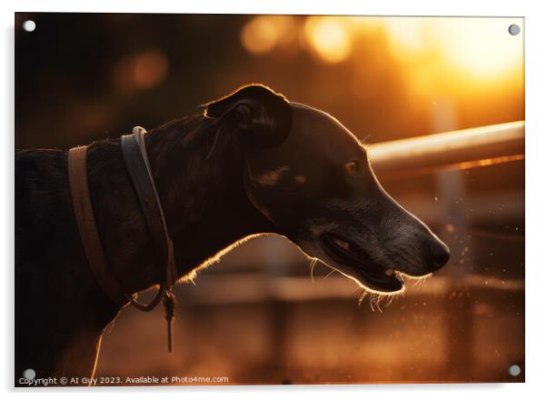 Greyhound Rimlight Acrylic by Craig Doogan Digital Art