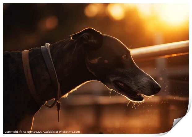 Greyhound Rimlight Print by Craig Doogan Digital Art