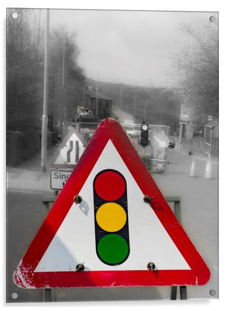 Road Works Acrylic by Glen Allen