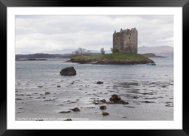 Castle Stalker on the route to Fort William Scotland  Framed Mounted Print by Holly Burgess