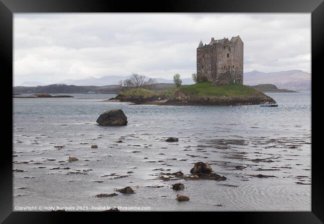 Castle Stalker on the route to Fort William Scotland  Framed Print by Holly Burgess