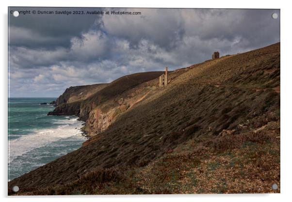 Majestic ruins overlooking the ocean Acrylic by Duncan Savidge