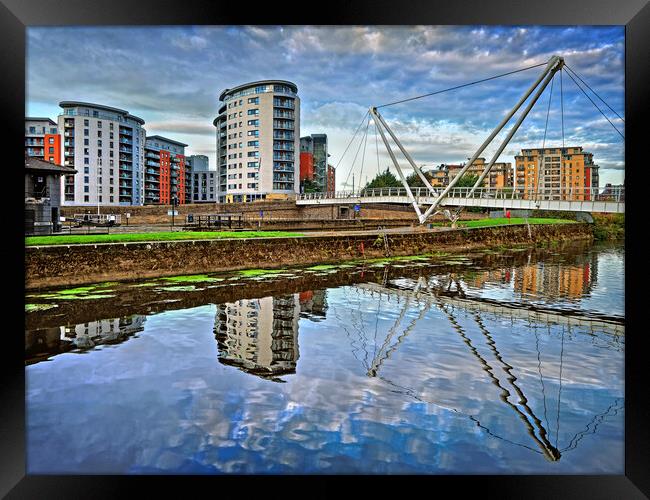 Knights Way Footbridge, Leeds Framed Print by Darren Galpin