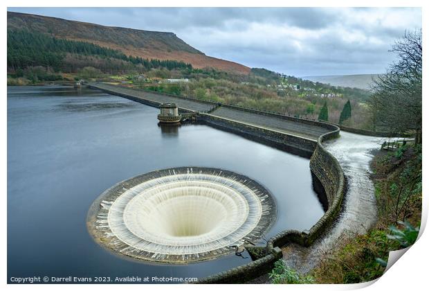 Ladybower Plughole Derwent Print by Darrell Evans