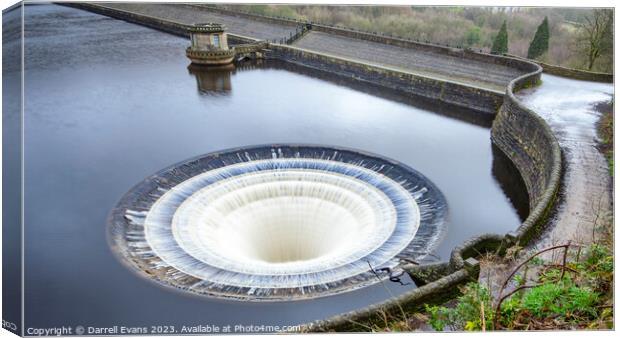 Ladybower Bellmouth Canvas Print by Darrell Evans
