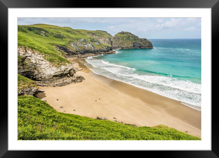 Bossiney Haven and Benoath Cove, North Cornwall Framed Mounted Print by Keith Douglas