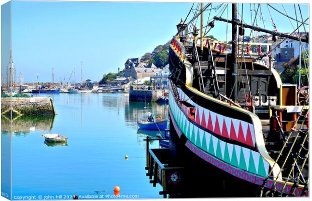 'Golden Hind' replica, Brixham, Devon, UK. Canvas Print by john hill