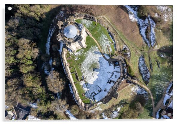 Above Conisbrough Castle  Acrylic by Apollo Aerial Photography
