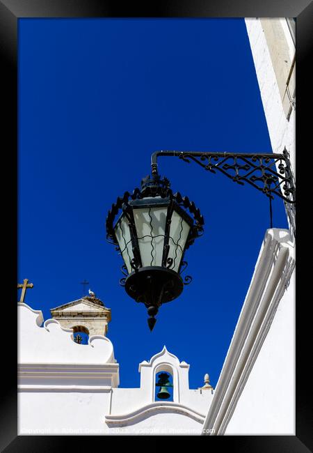 Faro Street Lamp Algarve Portugal Framed Print by Robert Deering