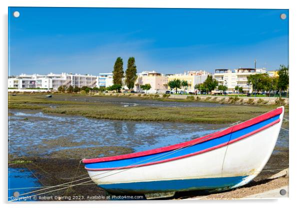 Ria Formosa Boat Fuseta Algarve Portugal Acrylic by Robert Deering