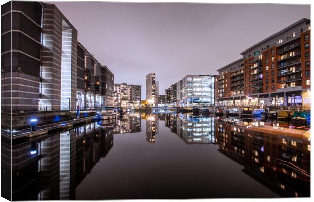 Leeds Dock at Night Canvas Print by Apollo Aerial Photography