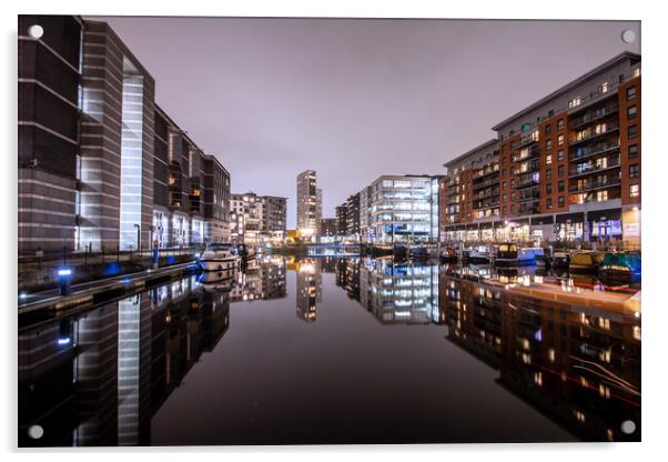Leeds Dock at Night Acrylic by Apollo Aerial Photography