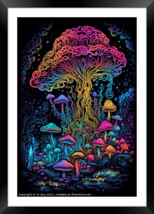 Trippy Mushrooms Framed Mounted Print by Craig Doogan Digital Art
