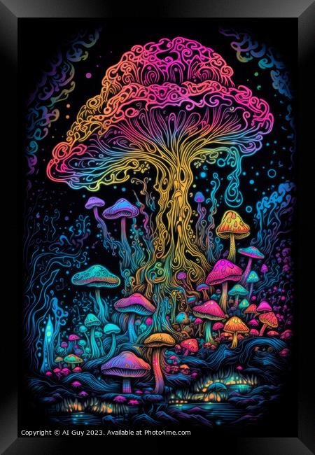 Trippy Mushrooms Framed Print by Craig Doogan Digital Art