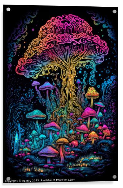 Trippy Mushrooms Acrylic by Craig Doogan Digital Art