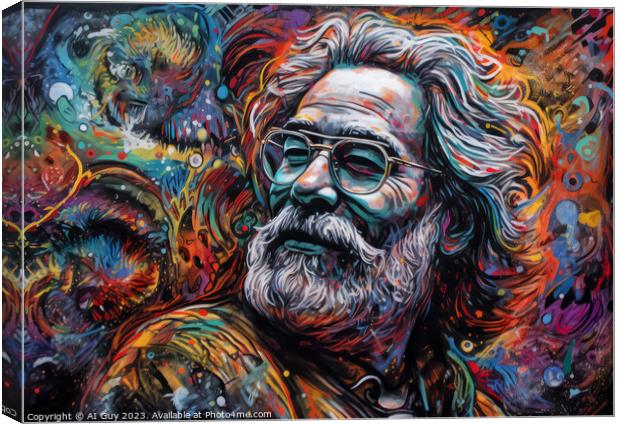Jerry Garcia - Mushroom Vision Canvas Print by Craig Doogan Digital Art