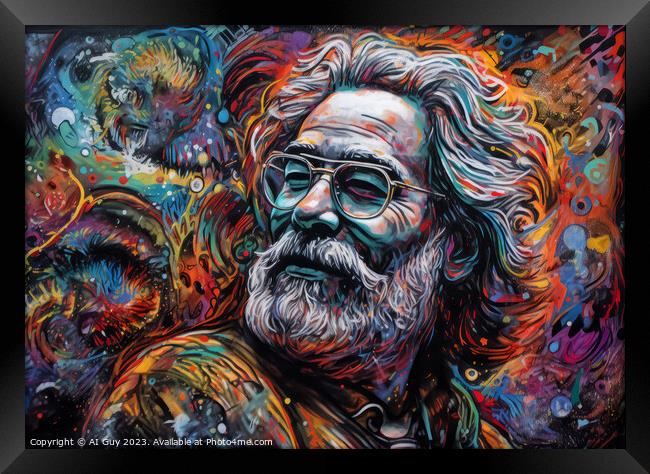 Jerry Garcia - Mushroom Vision Framed Print by Craig Doogan Digital Art