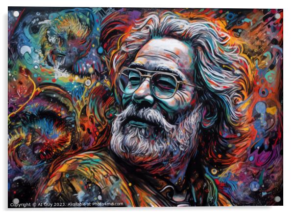 Jerry Garcia - Mushroom Vision Acrylic by Craig Doogan Digital Art