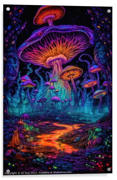 Mushroom World Acrylic by Craig Doogan Digital Art