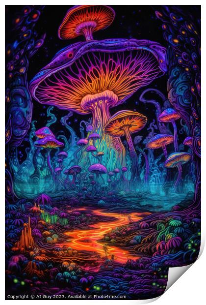 Mushroom World Print by Craig Doogan Digital Art