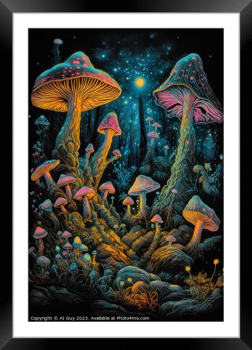 Mushroom Land Framed Mounted Print by Craig Doogan Digital Art