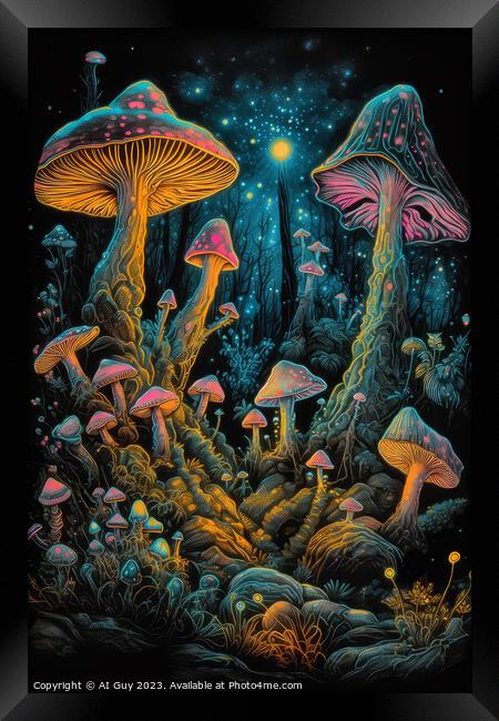 Mushroom Land Framed Print by Craig Doogan Digital Art