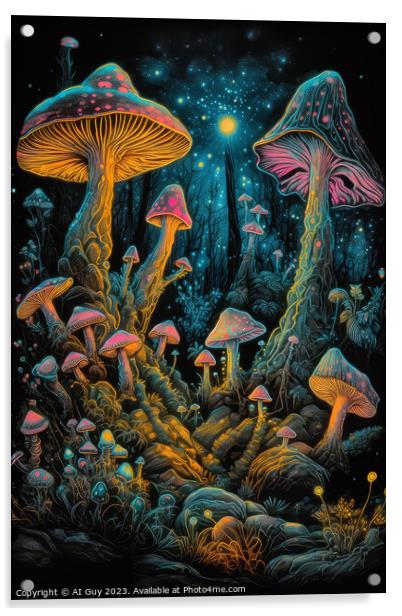 Mushroom Land Acrylic by Craig Doogan Digital Art