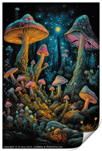 Mushroom Land Print by Craig Doogan Digital Art